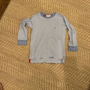 The Beaufort Bonnet Company Blue and White Striped Long Sleeve Tee